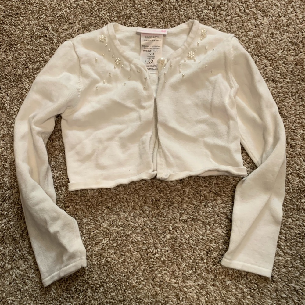 Girls Dress Sweater with Pearls - 6X